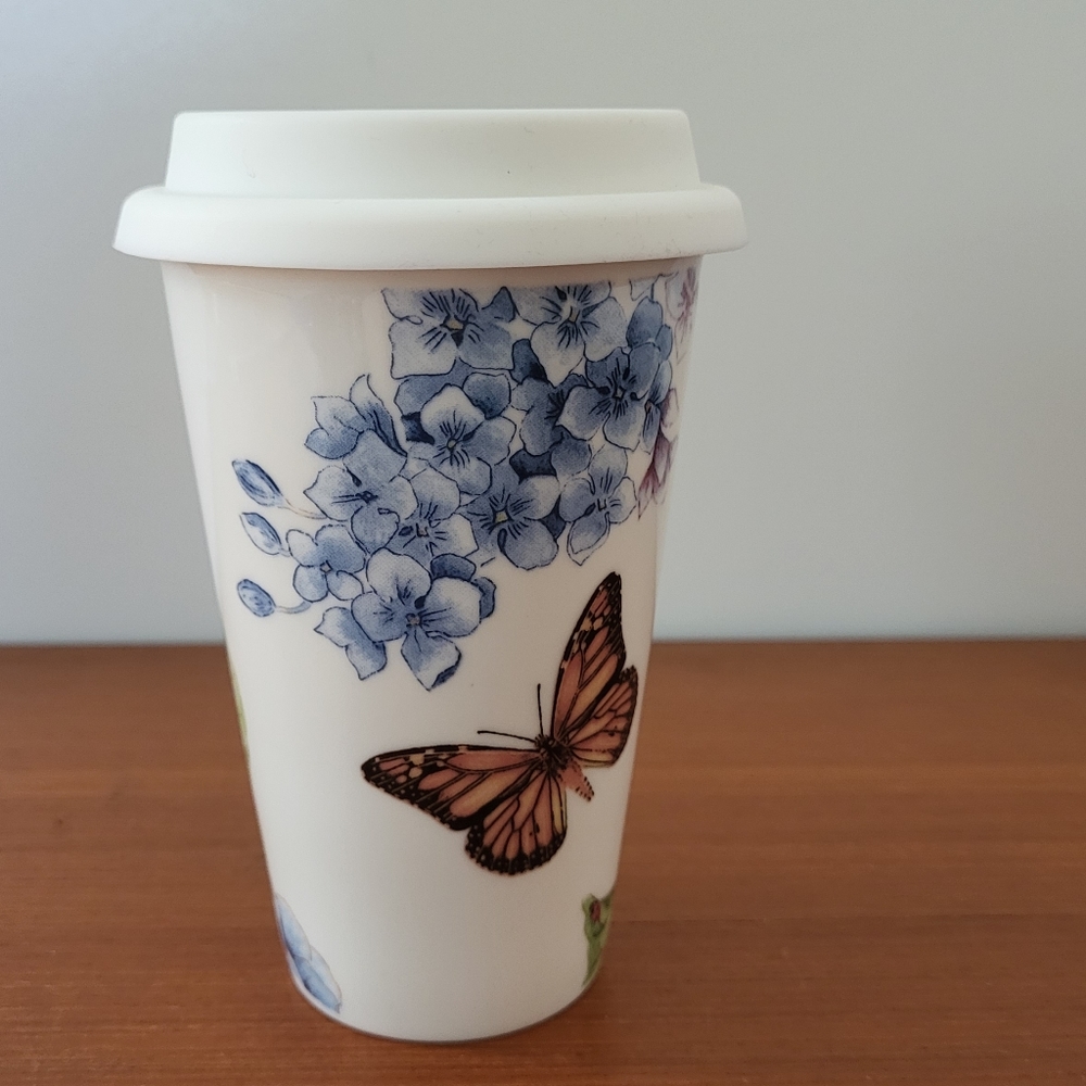 Lenox Butterfly Meadow Travel Tumbler With Silicone Lid